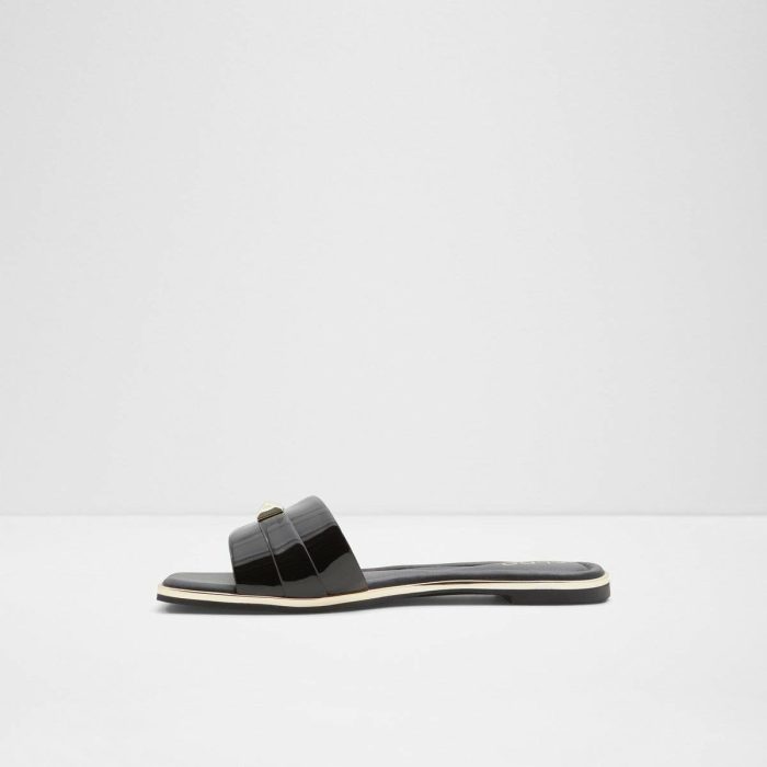 Black Sandals Women Aldo Darine Black Women's Flat Sandals