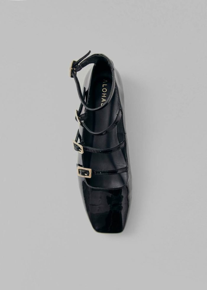 Black The Frankie Shop Alohas Luke Onix Leather Ballet Flats - Black Women Flats
