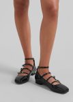 Black The Frankie Shop Alohas Luke Onix Leather Ballet Flats - Black Women Flats
