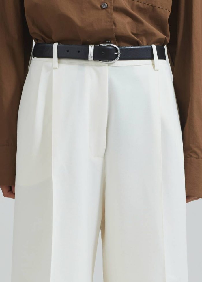 Black The Frankie Shop Belts Women Ora Leather Belt - Black/Silver