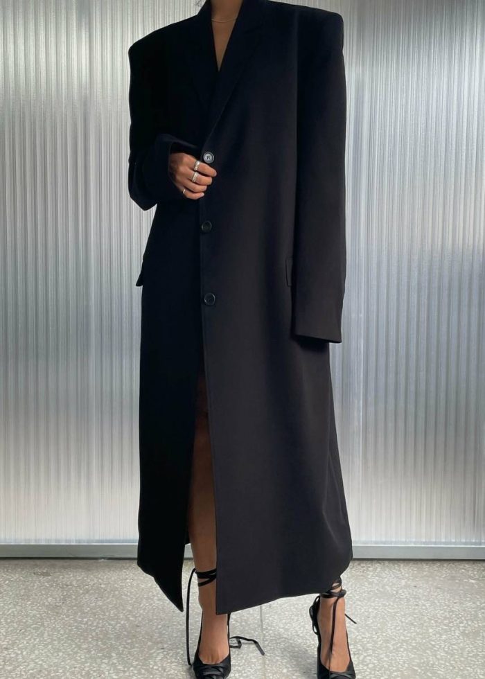 Black The Frankie Shop Outerwear Hampton Long Coat - Black Women
