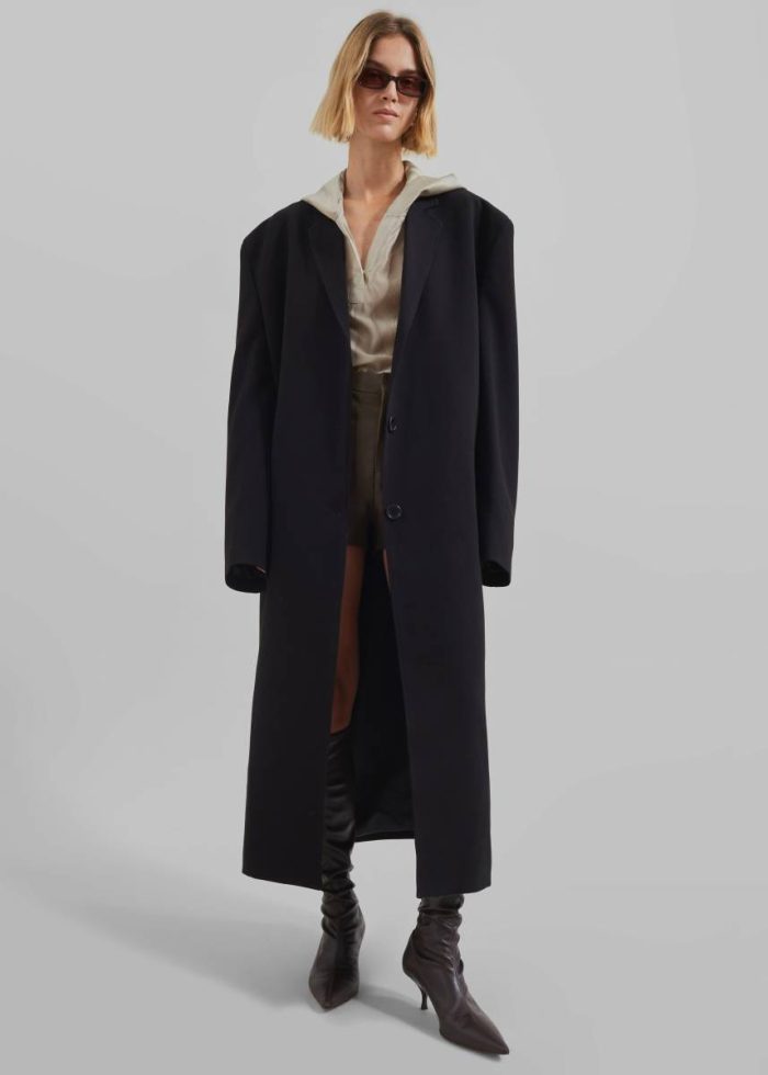 Black The Frankie Shop Outerwear Hampton Long Coat - Black Women