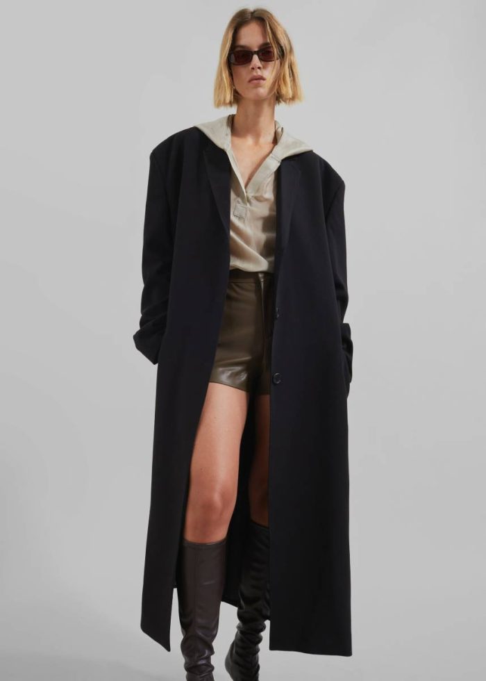Black The Frankie Shop Outerwear Hampton Long Coat - Black Women