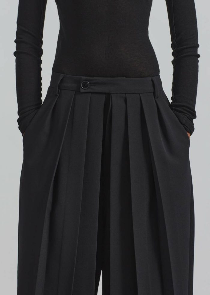 Black The Frankie Shop Women Norska Pleated Wrap Trousers - Black Bottoms