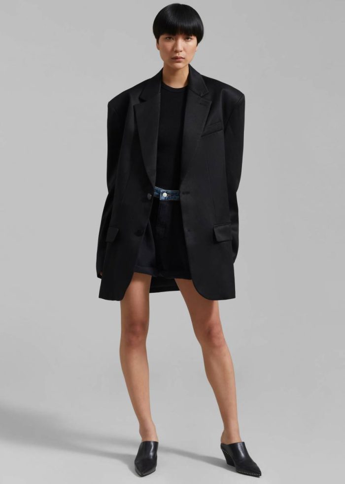 Black The Frankie Shop Women Outerwear Blair Linen Blazer - Black