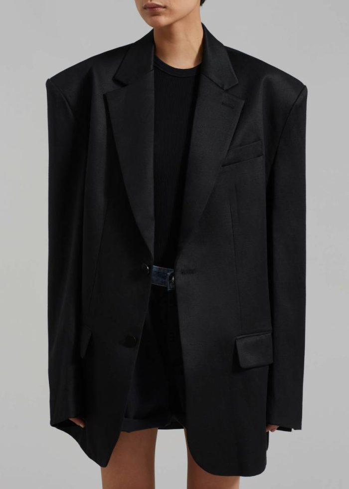 Black The Frankie Shop Women Outerwear Blair Linen Blazer - Black