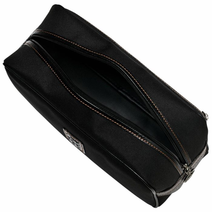 Black Toiletry Bags Longchamp Boxford Toiletry Case Black - Recycled Canvas Women