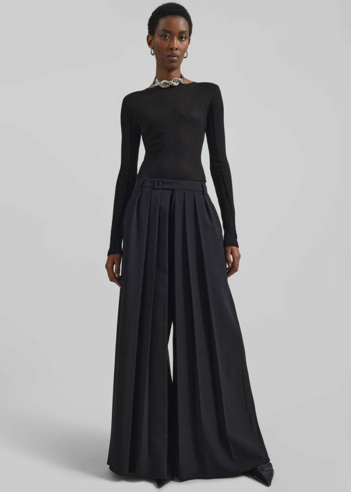 Black Tops The Frankie Shop Women Mesa Sheer Long Sleeve Tee - Black