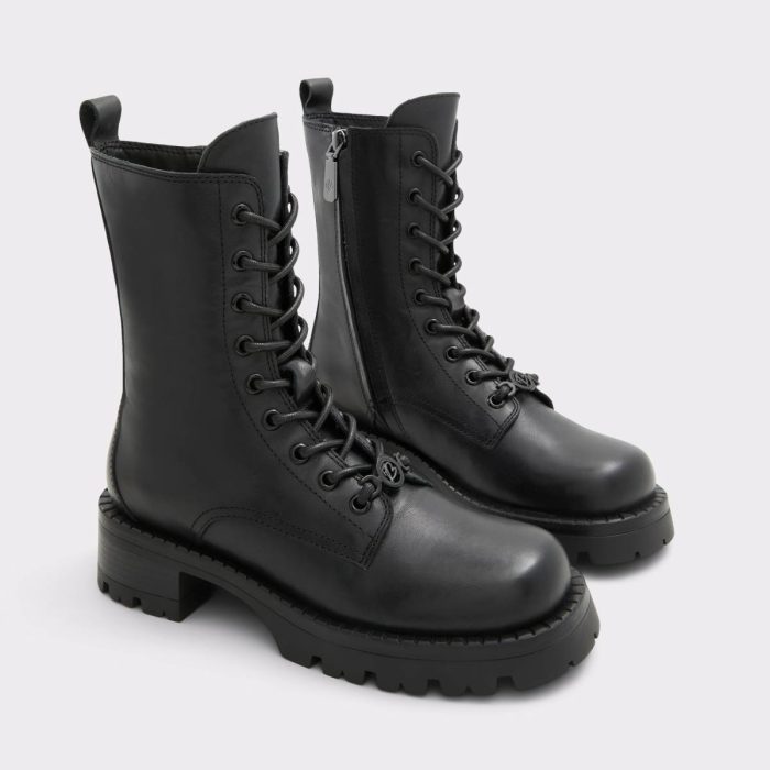 Black Women Allea Black Women's Combat Boots Boots Aldo