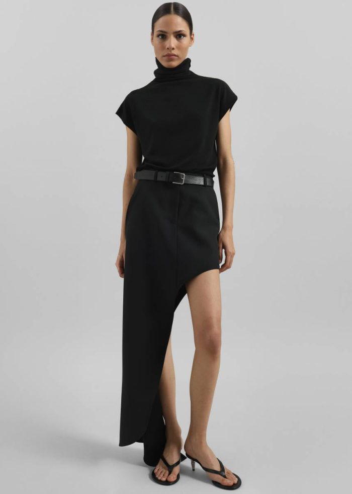 Black Women The Frankie Shop Bottoms Coperni One-Leg Tailored Skirt - Black