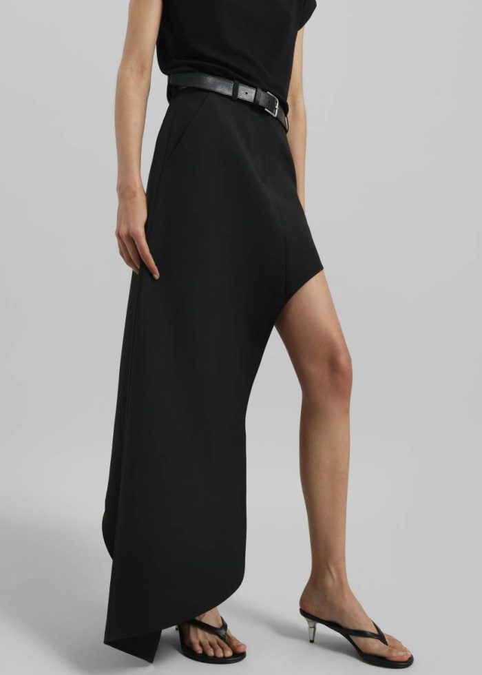 Black Women The Frankie Shop Bottoms Coperni One-Leg Tailored Skirt - Black