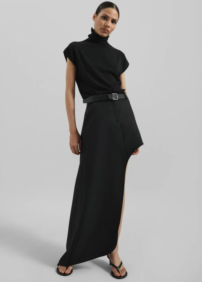 Black Women The Frankie Shop Bottoms Coperni One-Leg Tailored Skirt - Black