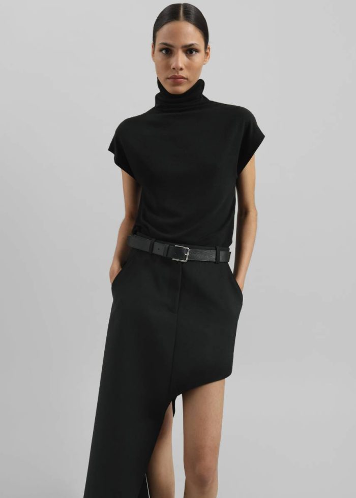 Black Women The Frankie Shop Bottoms Coperni One-Leg Tailored Skirt - Black