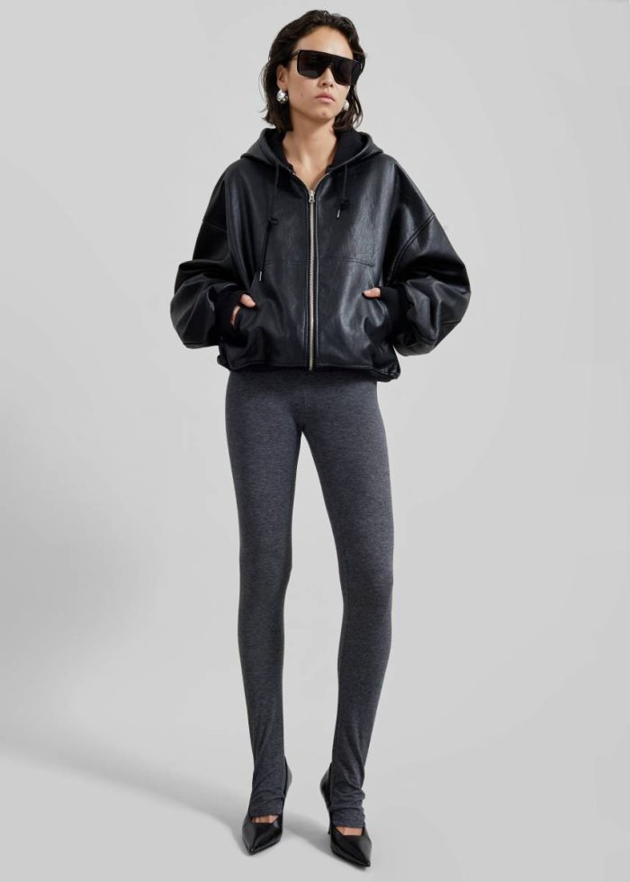 Black Women The Frankie Shop Outerwear Santiago Faux Leather Jacket - Black