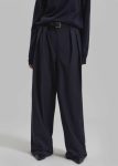 Blue Bottoms Women The Frankie Shop Ripley Pleated Trousers - Navy