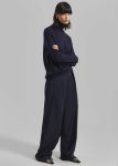 Blue Bottoms Women The Frankie Shop Ripley Pleated Trousers - Navy