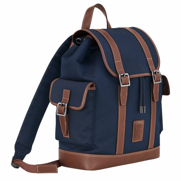 Blue Boxford Backpack Blue - Recycled Canvas Longchamp Backpacks Men