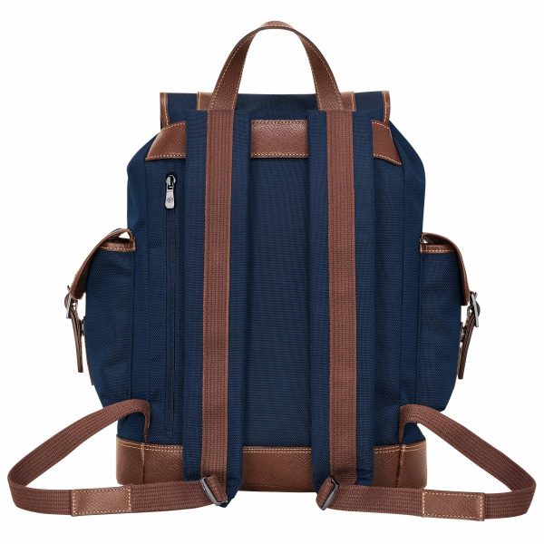 Blue Boxford Backpack Blue - Recycled Canvas Longchamp Backpacks Men
