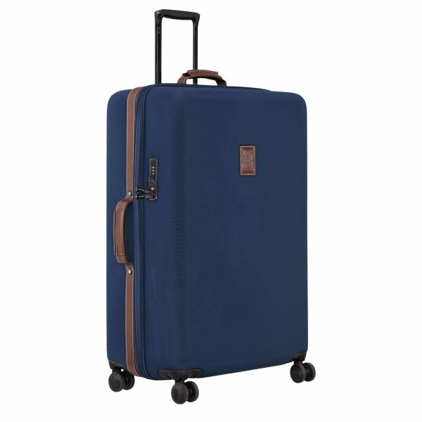 Blue Longchamp Boxford Xl Suitcase Blue - Recycled Canvas Suitcases Women