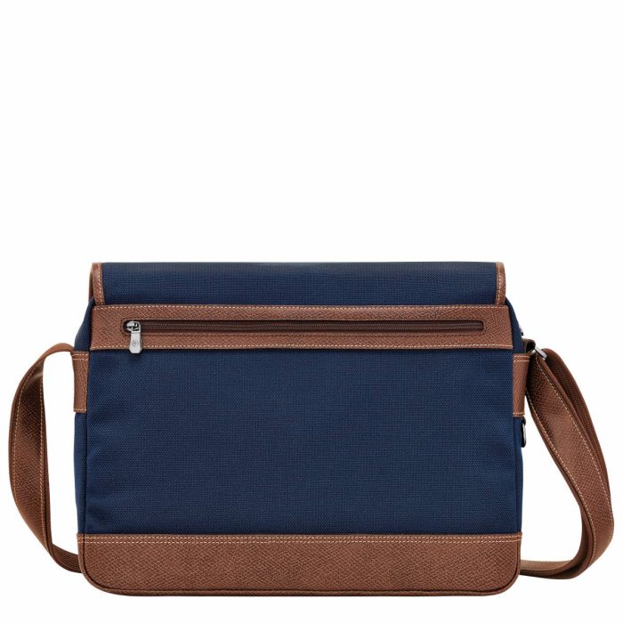 Blue Men Longchamp Crossbody Bags Boxford L Crossbody Bag Blue - Recycled Canvas