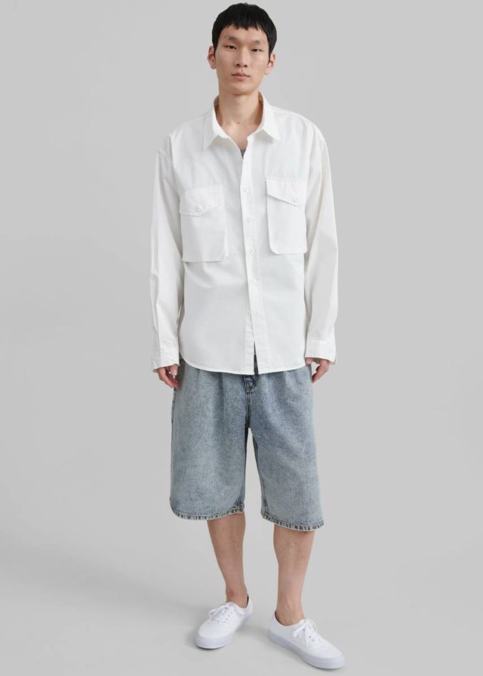 Blue The Frankie Shop Otto Denim Bermuda Shorts - Blue Men Bottoms