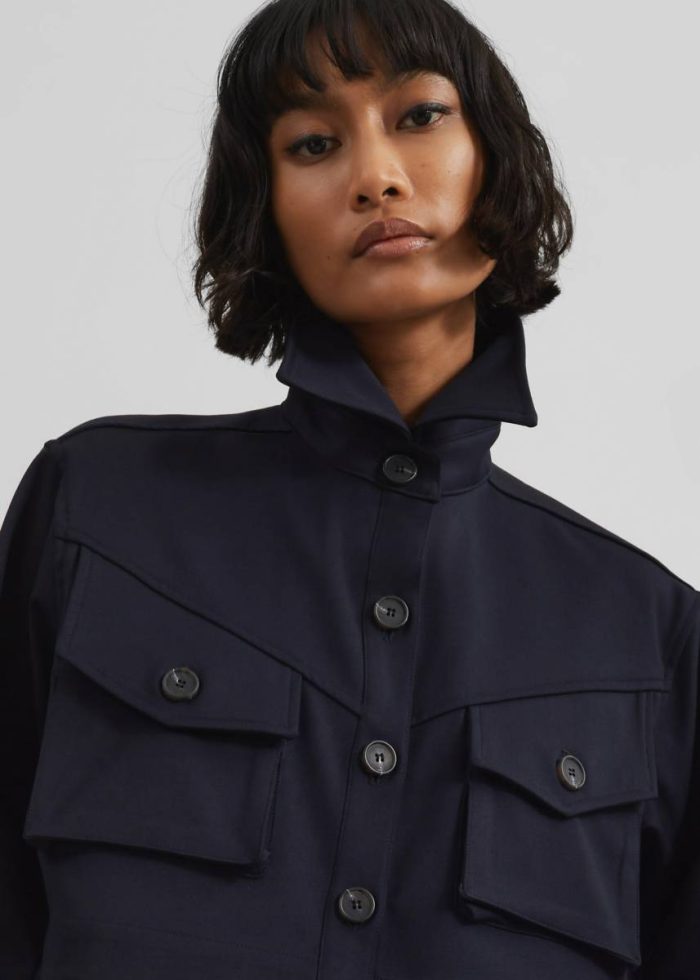 Blue The Frankie Shop Outerwear Women Kiora Cropped Jacket - Navy