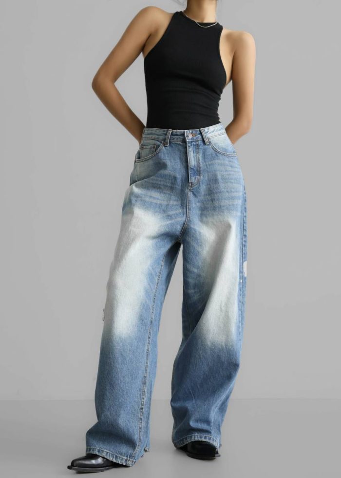 Blue Women Tanner Bleach Jeans - Worn Wash The Frankie Shop Bottoms