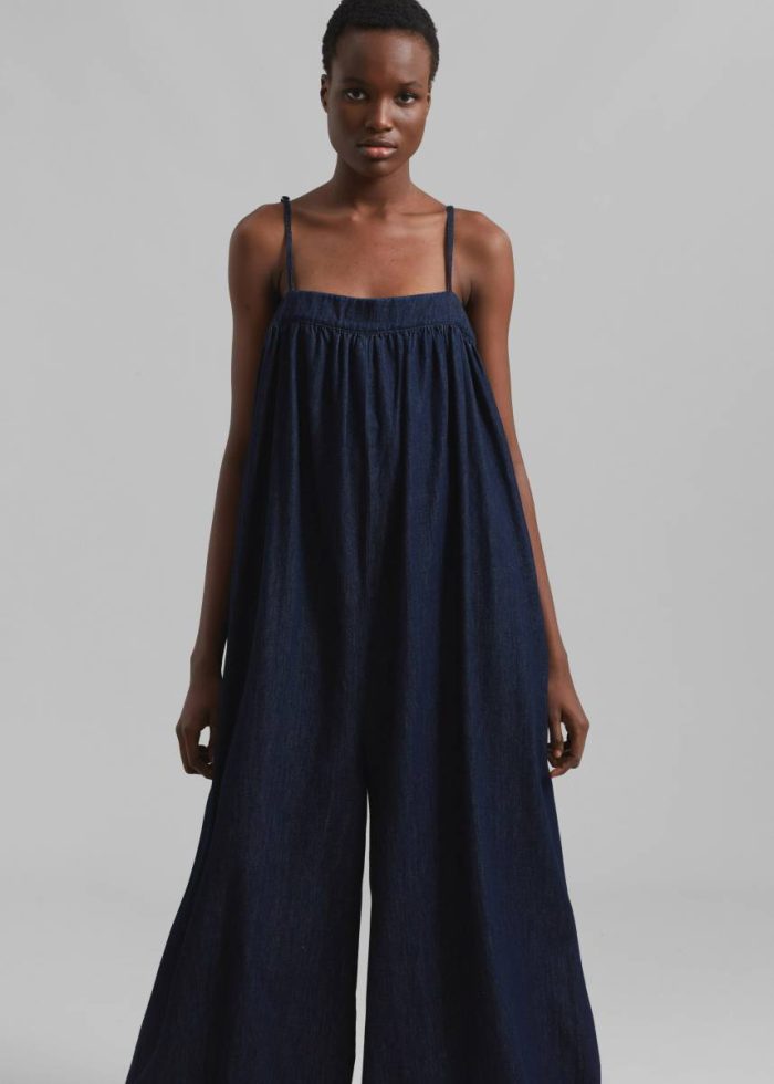 Blue Women The Frankie Shop Jumpsuits Maude Denim Jumpsuit - Raw Wash