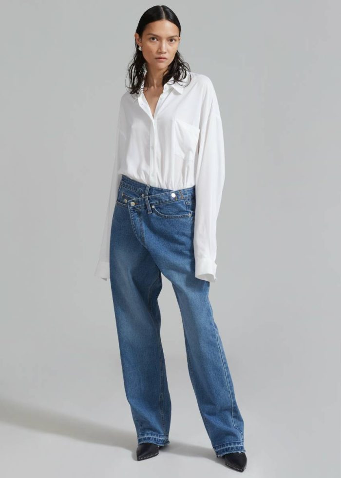 Bottoms Andrea Denim Pants - Medium Wash Women The Frankie Shop Blue
