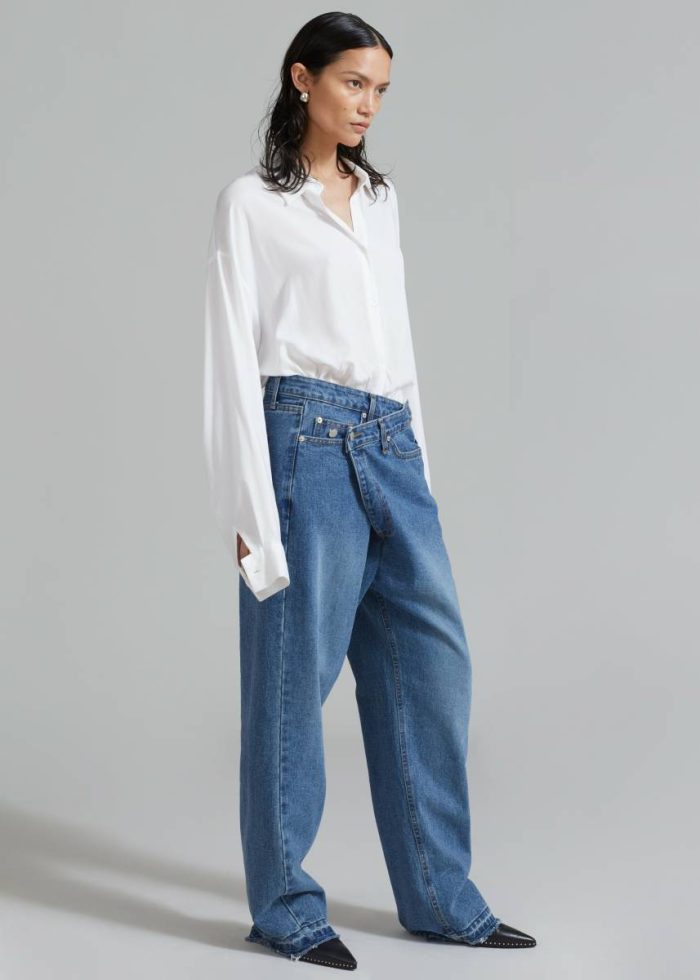 Bottoms Andrea Denim Pants - Medium Wash Women The Frankie Shop Blue