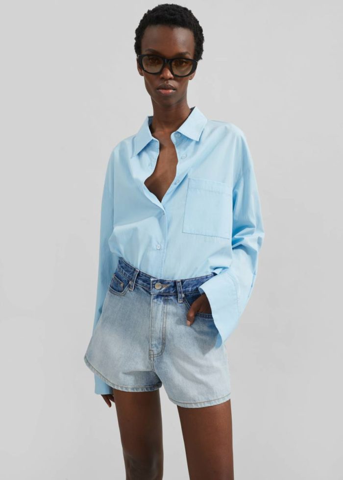 Bottoms Blue Melina Denim Shorts - Light Wash The Frankie Shop Women