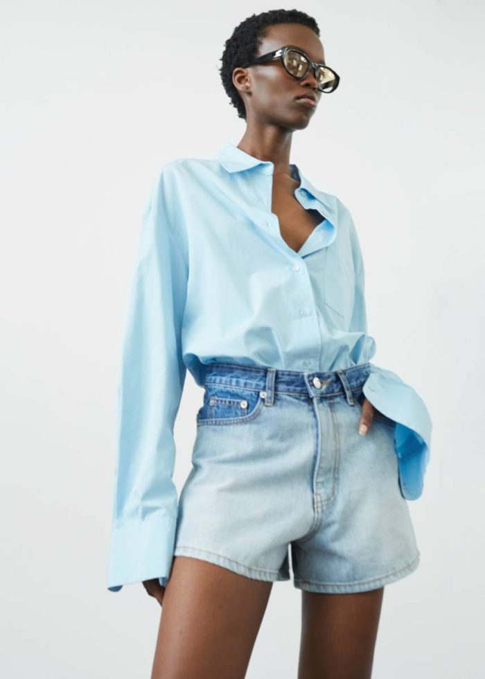 Bottoms Blue Melina Denim Shorts - Light Wash The Frankie Shop Women
