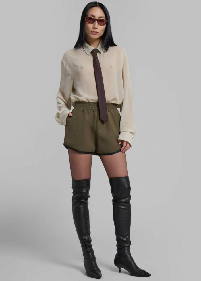 Bottoms Green The Frankie Shop Neri Mini Shorts - Khaki Women