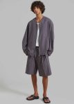 Bottoms Grey Dash Pleated Bermuda Shorts - Grey Stripe Men The Frankie Shop