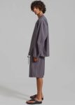 Bottoms Grey Dash Pleated Bermuda Shorts - Grey Stripe Men The Frankie Shop