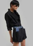 Bottoms Hayla Contrast Denim Shorts - Black/Blue Women The Frankie Shop Black