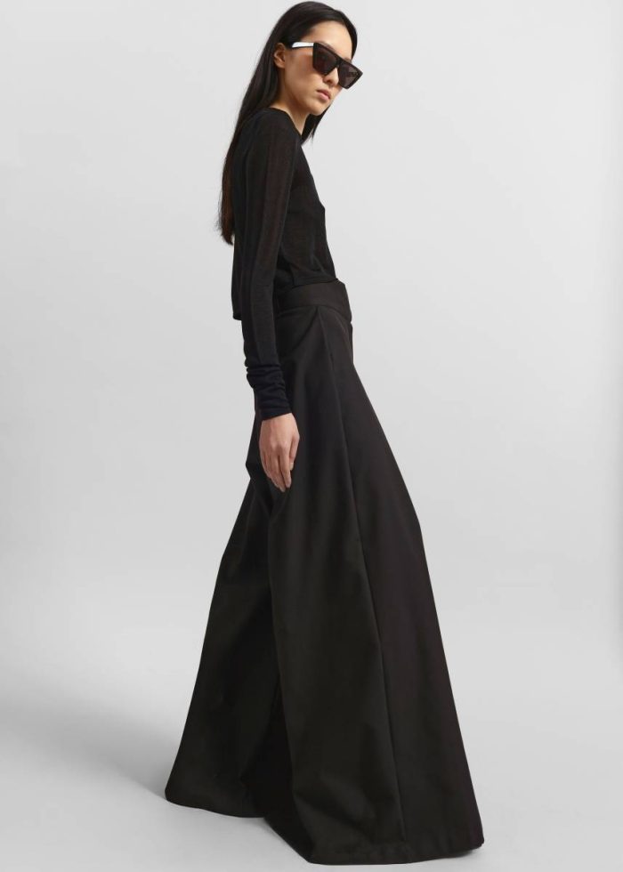 Bottoms Hemer Pleated Wide Leg Trousers - Black The Frankie Shop Women Black