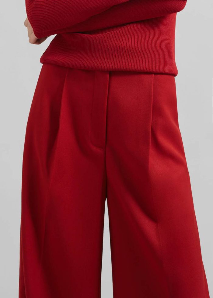 Bottoms Red The Frankie Shop Kamila Wide Leg Trousers - Red Women