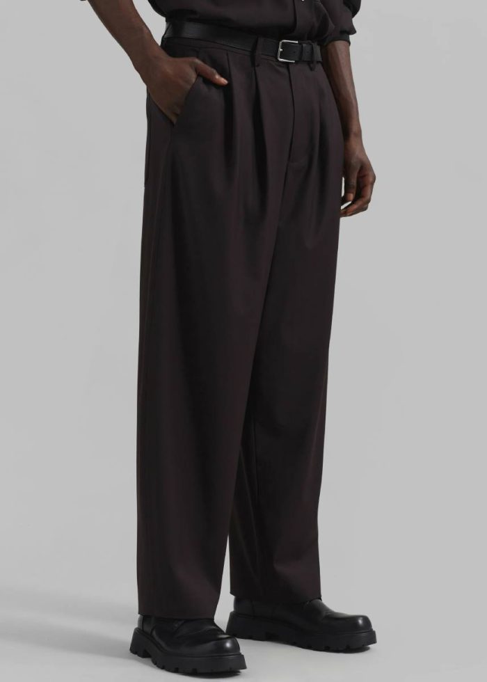 Bottoms The Frankie Shop Dalton Wool Blend Trousers - Brown Men Brown
