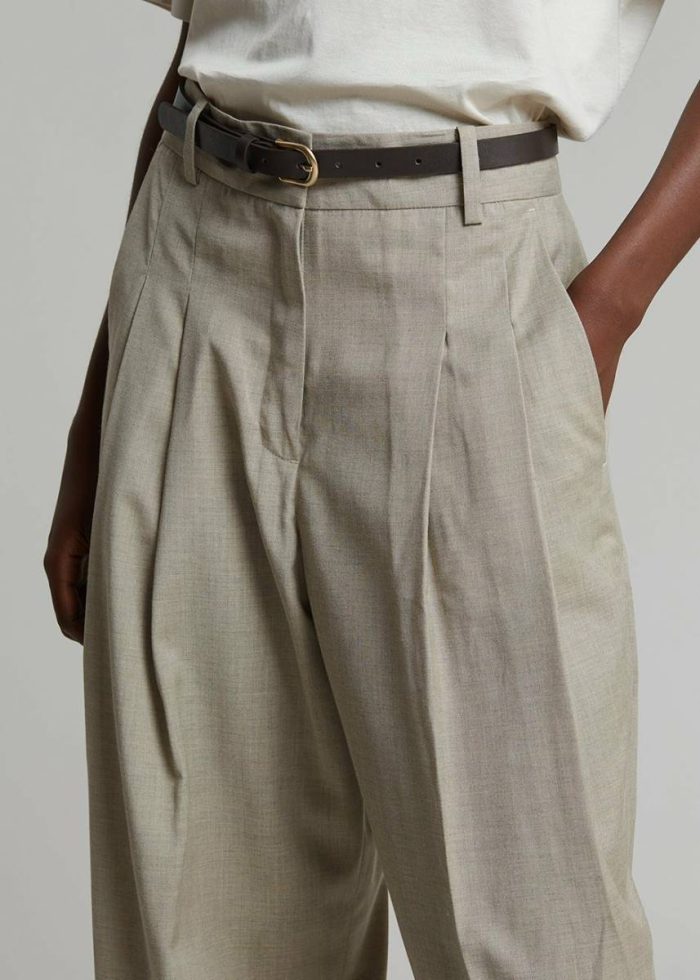 Bottoms The Frankie Shop Gelso Pleated Trousers - Light Taupe Melange Women Beige
