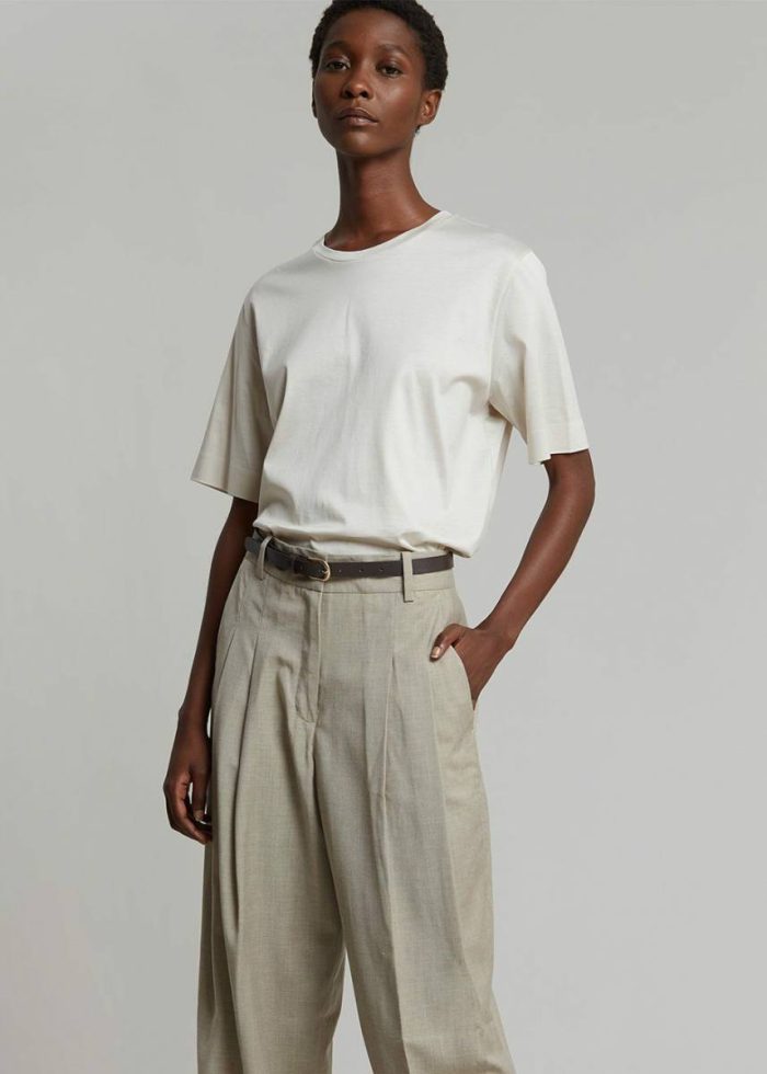 Bottoms The Frankie Shop Gelso Pleated Trousers - Light Taupe Melange Women Beige