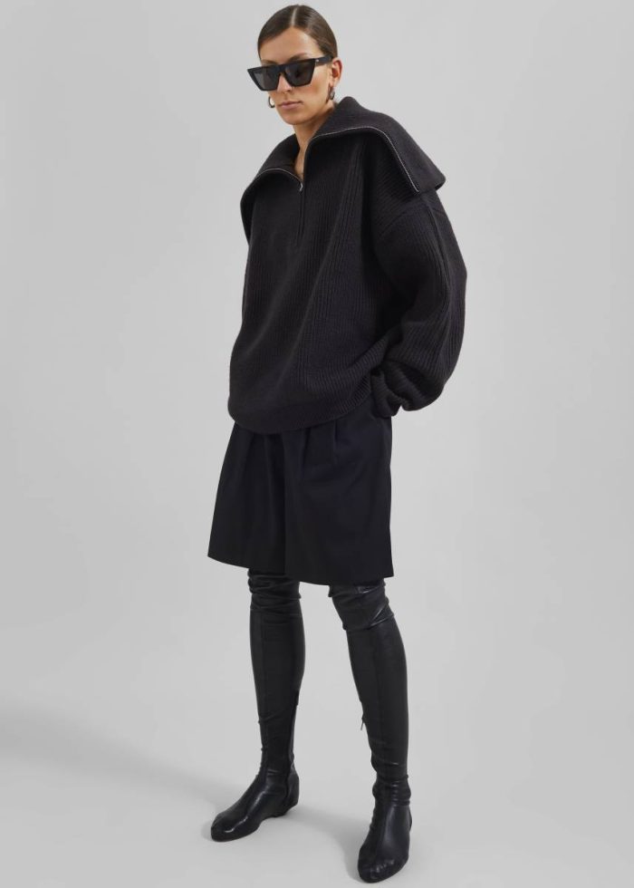 Bottoms The Frankie Shop Sava Bermuda Shorts - Black Black Women