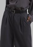 Bottoms The Frankie Shop Women Grey Wilma Pleated Bermuda Shorts - Charcoal