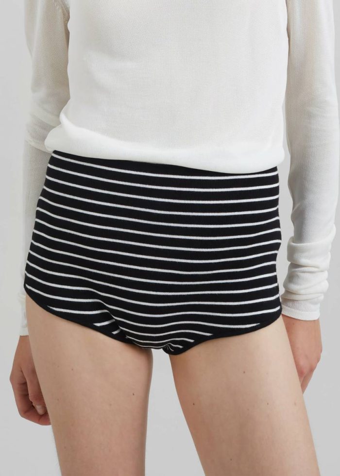 Bottoms Women Alissa Striped Knit Briefs - Black/White Stripe Black The Frankie Shop