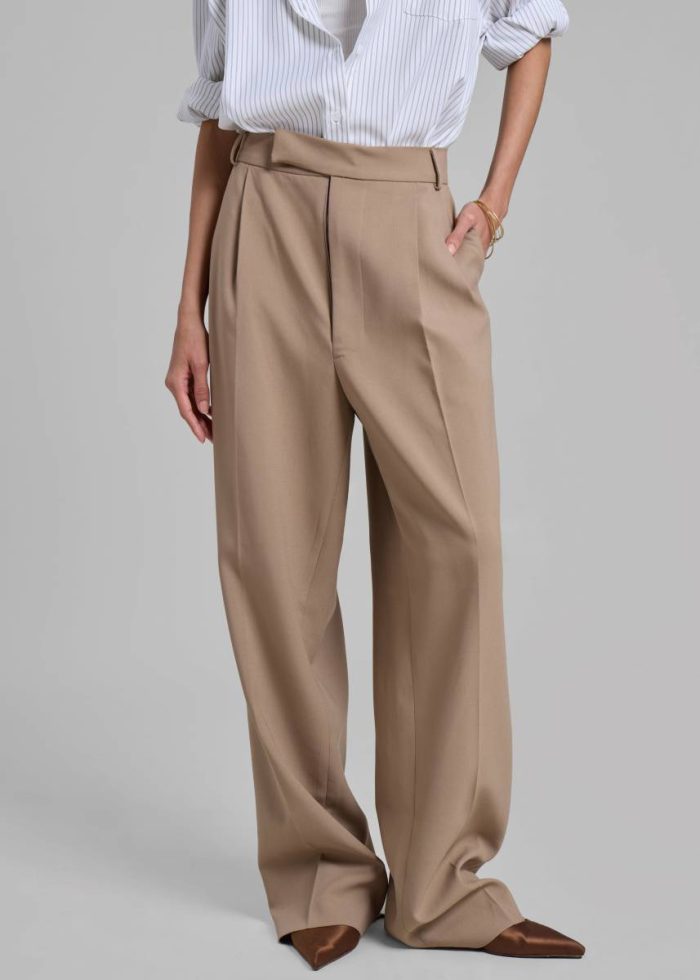 Bottoms Women Bea Suit Pants - Latte Brown The Frankie Shop