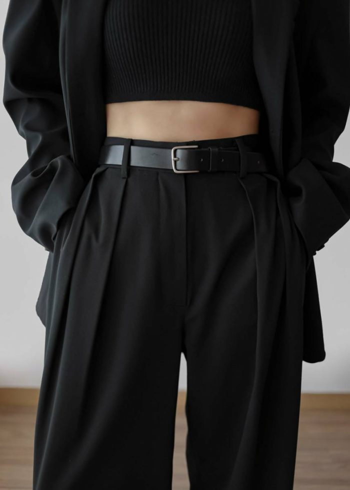 Bottoms Women Black Tansy Pleated Trousers - Black The Frankie Shop