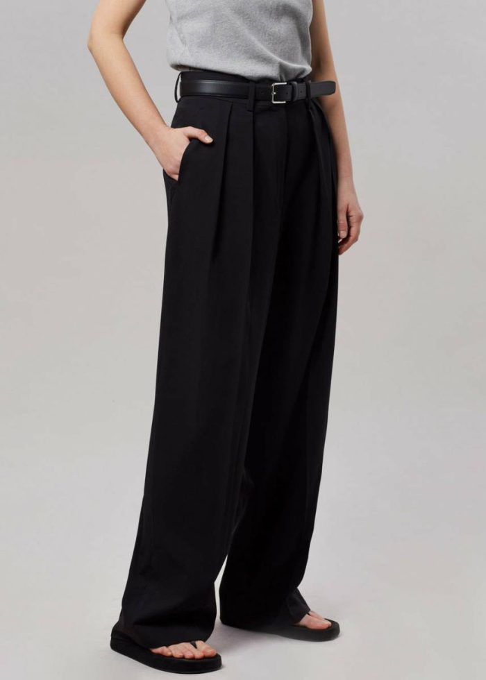 Bottoms Women Black Tansy Pleated Trousers - Black The Frankie Shop
