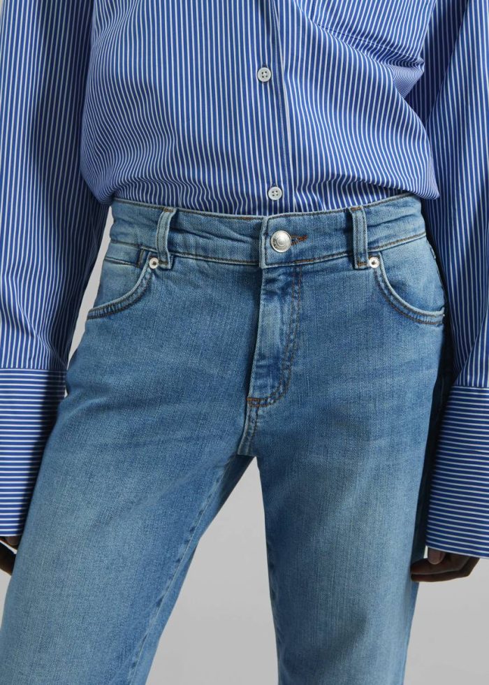 Bottoms Women Blue The Frankie Shop Sportmax Luchino Perfect Fit Cigarette Jeans - Blue