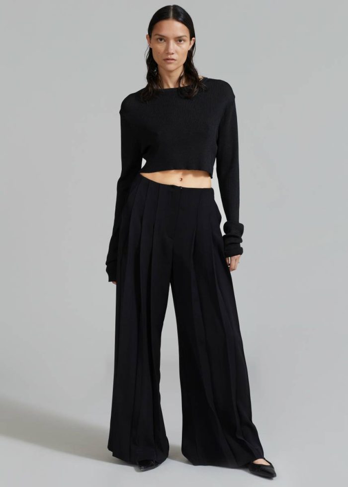 Bottoms Women Dillon Pleated Pants - Black Black The Frankie Shop