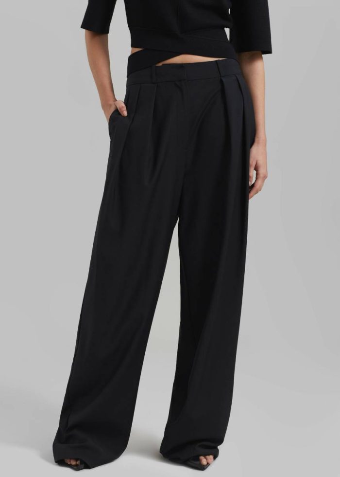 Bottoms Women The Frankie Shop Ripley Pleated Trousers - Black Black